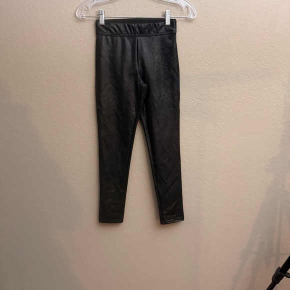 Tractr NWT Black Faux Leather Kids Leggings Pants Sz 8 Back to School - Picture 4 of 4